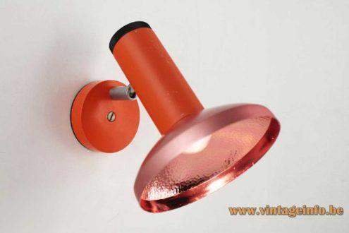 1970s Philips Orange Wall Spotlight 1