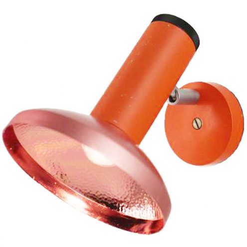 1970s Philips orange wall spotlight tube salmon pink anodised aluminium reflector E27 socket