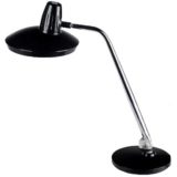 Black Fase Faro table lamp Fround metal base adjustable chrome rod round lampshade 1970s Spain