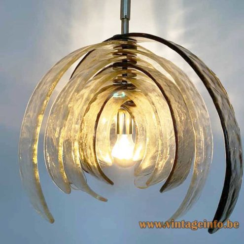 Carlo Nason Artichoke Pendant Lamp AV Mazzega Pendant Lamp Murano Glass 3