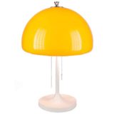 Codialpo mushroom table lamp yellow acrylic lampshade white round base & rod pull cord switches 1970s Spain
