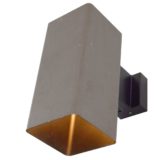 ERCO wall lamp Quadra bronze painted aluminium square cuboid light Germany 1970s E27 socket garden