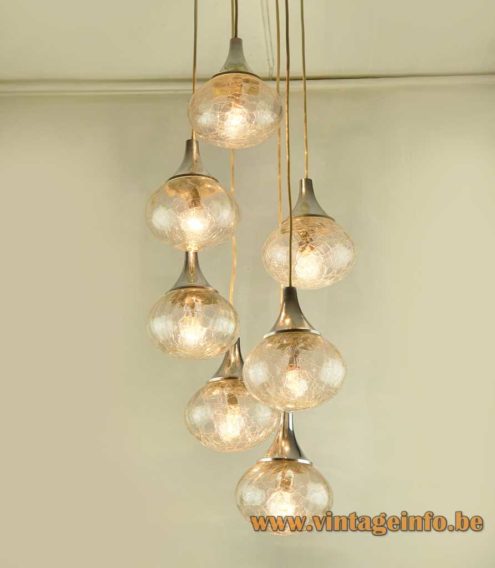 Hustadt Crackle Glass Globes Cascade Chandelier 2