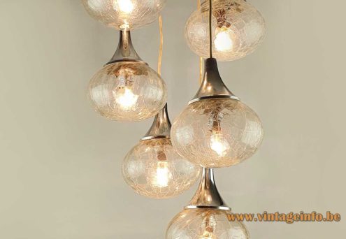 Hustadt Crackle Glass Globes Cascade Chandelier 5