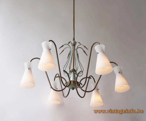 Opal Glass Diabolo Chandelier 3
