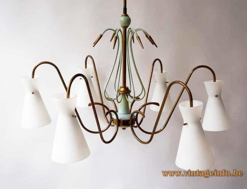 Opal Glass Diabolo Chandelier 6