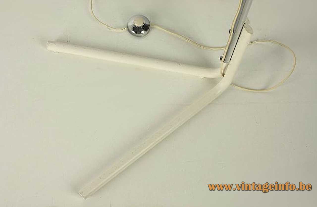Tramo acrylic arc floor lamp design: Joan Antoni Blanc white metal fork base 1970s Spain
