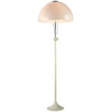Tramo mushroom floor lamp design: Joan Antoni Blanc white base & rod acrylic lampshade 1960s Barcelona Spain