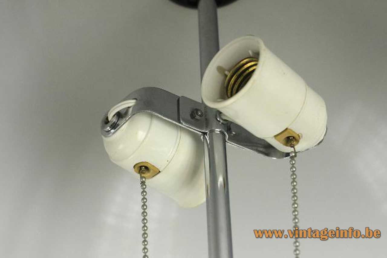 Tramo mushroom floor lamp design: Joan Antoni Blanc white base & rod acrylic lampshade 1960s Barcelona Spain