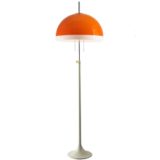 Tramo orange acrylic floor lamp design: Joan Antoni Blanc white base & rod Perspex mushroom lampshade 1960s
