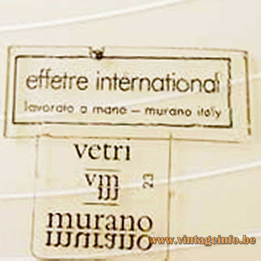Effetre Murano 23 labels