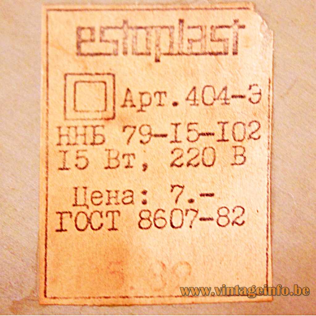 Estoplast label