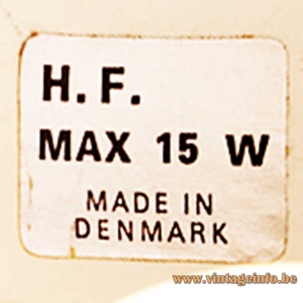 H. F. Belysning label