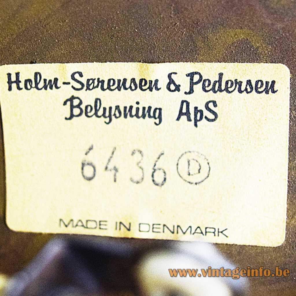 Holm Sørensen& pedersen Belysning Aps label 