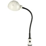 Josep Magem 1970s clamp lamp black goose-neck dimmer white lampshade elongated slots 1970s Madom Spain