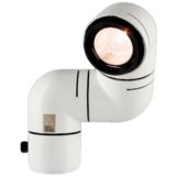 Metalarte Tatù table lamp design: André Ricard white plastic adjustable periscope caterpillar light glass lens 1970s