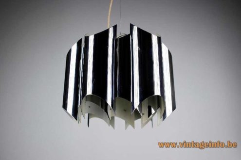 Reggiani Curved Chrome Slats Chandelier 1