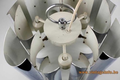 Reggiani Curved Chrome Slats Chandelier 2