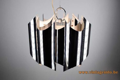 Reggiani Curved Chrome Slats Chandelier 4