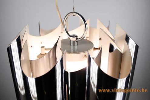 Reggiani Curved Chrome Slats Chandelier 5