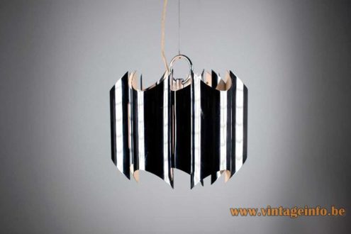 Reggiani Curved Chrome Slats Chandelier 6