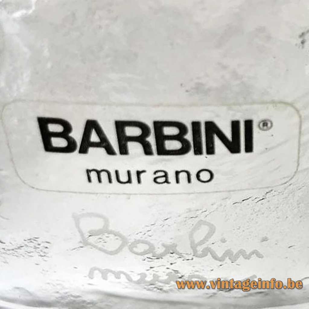 Barbini Murano label