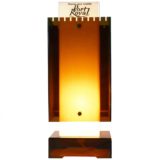Brown & White Acrylic table lamp Perspex square base beam lampshade B22 lamps socket publicity light