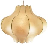 Goldkant Leuchten Cocoon onion pendant lamp sprayed plastic wire frame pig’s bladder 1960s 1970s Germany