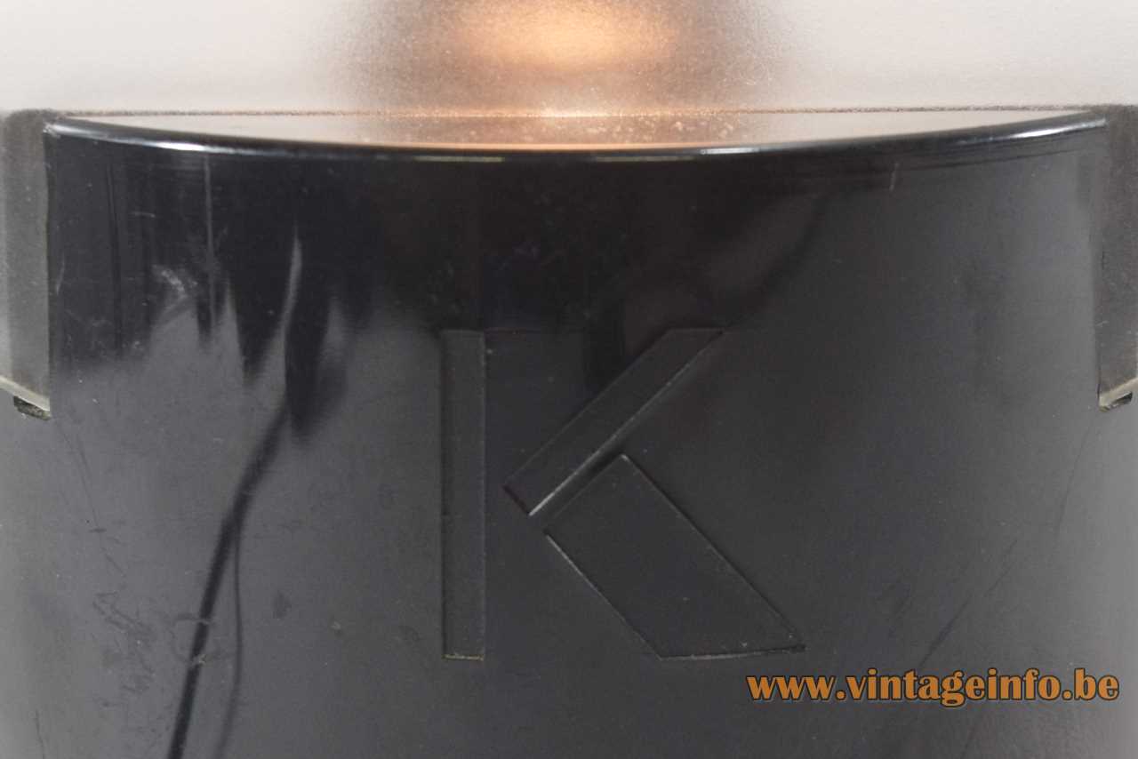 Krizia discs table lamp round black base 2 frosted acrylic discs E14 socket 1980s 1990s Italy