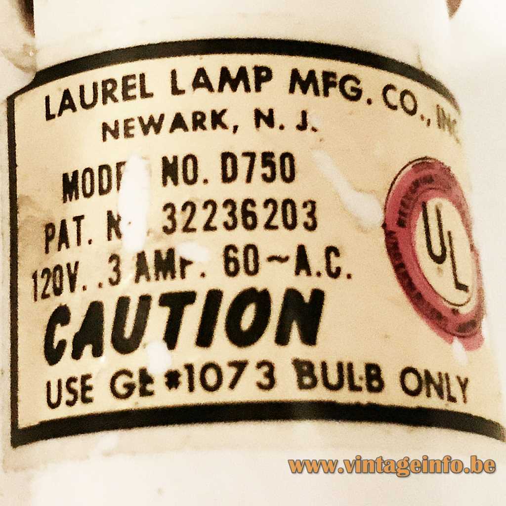 Laurel Lamp Mfg Co Inc label 