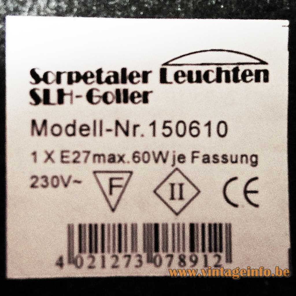 Sorpetaler Leuchten SLH-Goller label