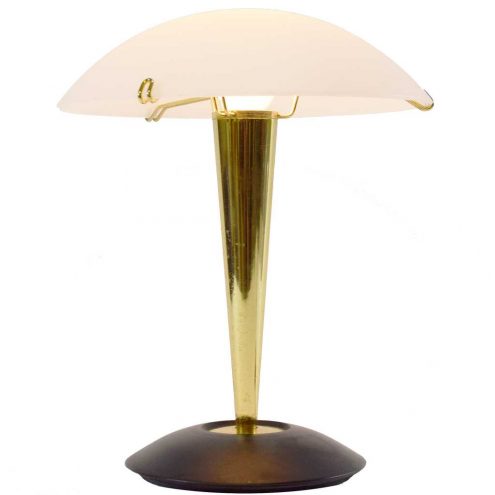 Tre Ci Luce Nube table lamp black metal brass frosted glass lampshade 1980s Design: Luciano Cesaro