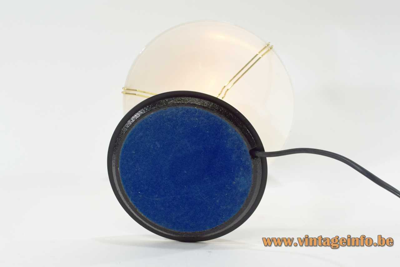 Tre Ci Luce Nube table lamp black metal brass frosted glass lampshade 1980s Design: Luciano Cesaro
