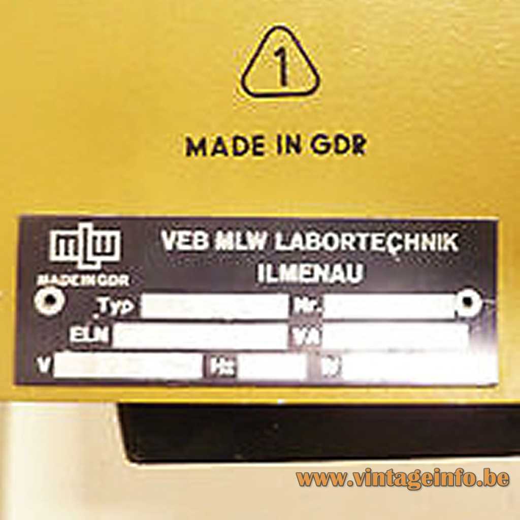 VEB MLW Labortechnik Ilmenau label