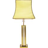 Belgo Chrom brass & chrome table lamp geometric metal skyscraper style pull cord switch 1970s 1980s