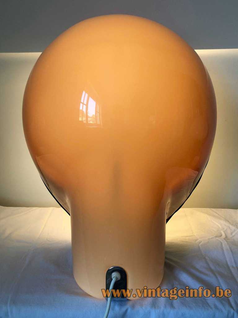 Fabio Lenci Birghitta table lamp 1972 design brown acrylic lampshade black rim Harvey Guzzini 1960s 1970s
