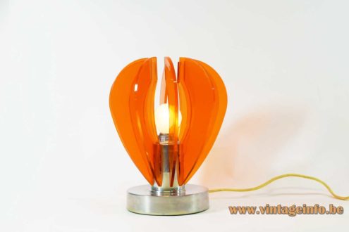 Orange Acrylic Radial Table Lamp 1