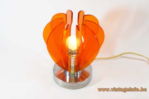 Orange Acrylic Radial Table Lamp 3