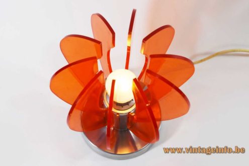 Orange Acrylic Radial Table Lamp 4