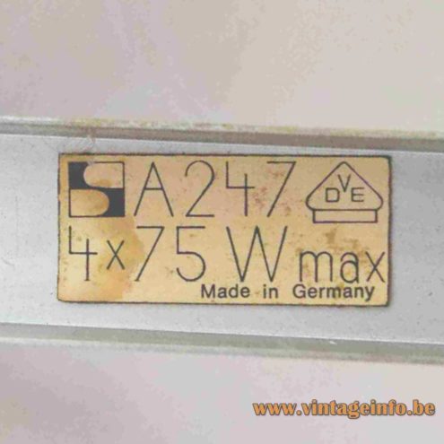 Staff Cross Oyster Wall Lamp A247 Label