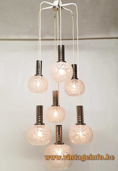 DORIA Crackle Glass Pendant Chandelier 1