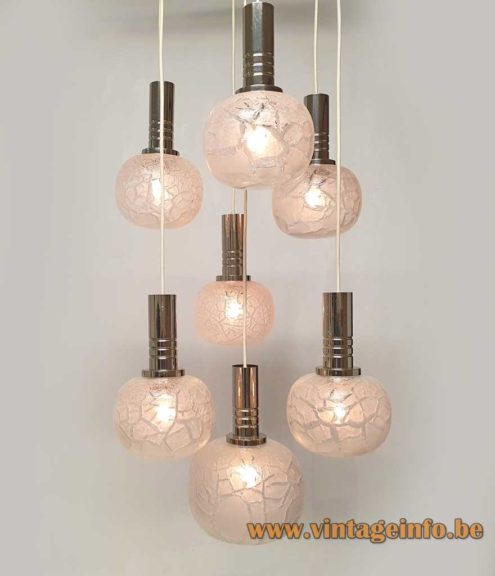 DORIA Crackle Glass Pendant Chandelier 2