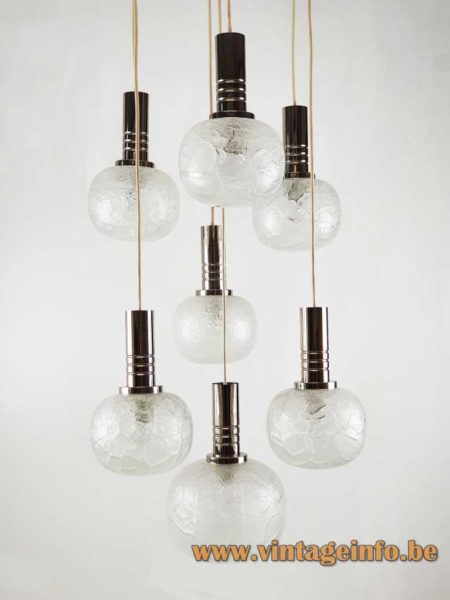 DORIA Crackle Glass Pendant Chandelier 3