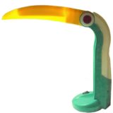 Huangslite toucan desk lamp design: Huo-Tu Huang yellow green plastic pelican bird Taiwan 1990s 2000s