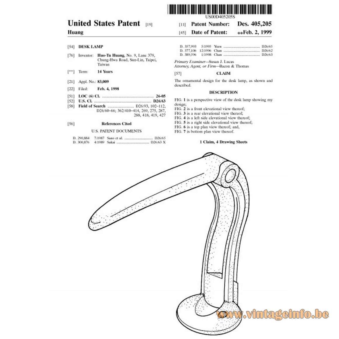 Huangslite Toucan Desk Lamp - Patent