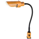 Josep Magem Madom clamp lamp 1970s design orange base & lampshade black gooseneck dimmer Barcelona Spain