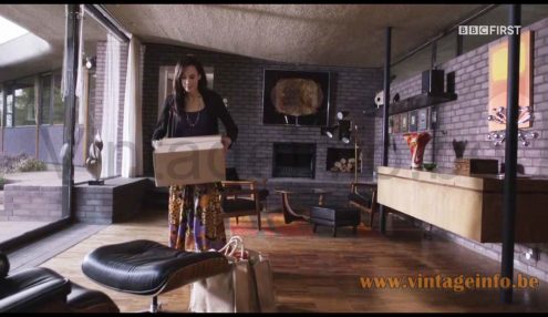 Sputnik table lamp used as a prop in the 2015 TV series Midsomer Murders, S17E1 The Dagger Club