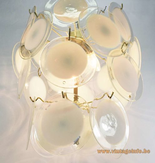 24 White Discs Murano Chandelier 2