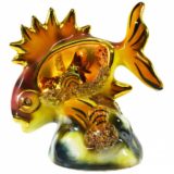 Ceramic fish table lamp tourist souvenir sea kitsch starfish shellfish 1970s Vallauris France E14 socket