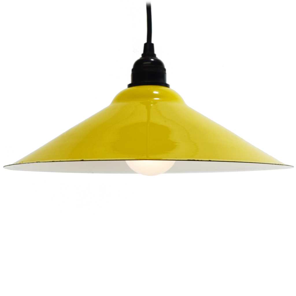 Vintage gele lampenkap │ Metaal │ Ikea │ Hanglamp │ Loodsvol